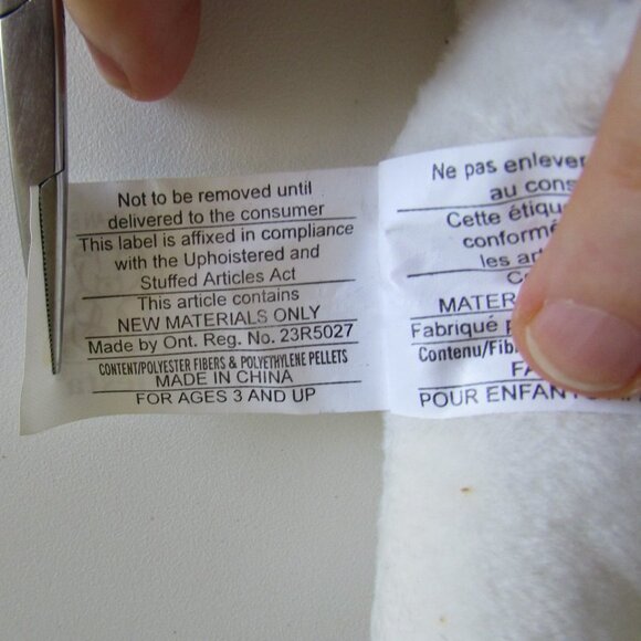 WHITE 6" long POLAR BEAR w Red Heart Satin Ribbon FIESTA beans Stuffed Animals - Picture 11 of 13